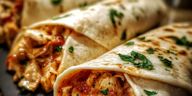 Cheesy Garlic Chicken Wraps