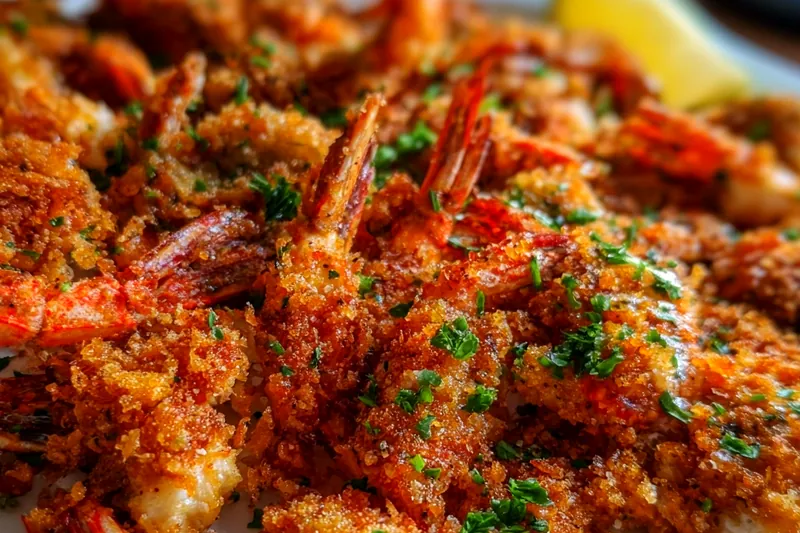 Fresh crab meat with breadcrumbs, eggs, seasonings, and herbs arranged on a cutting board ready for mixing